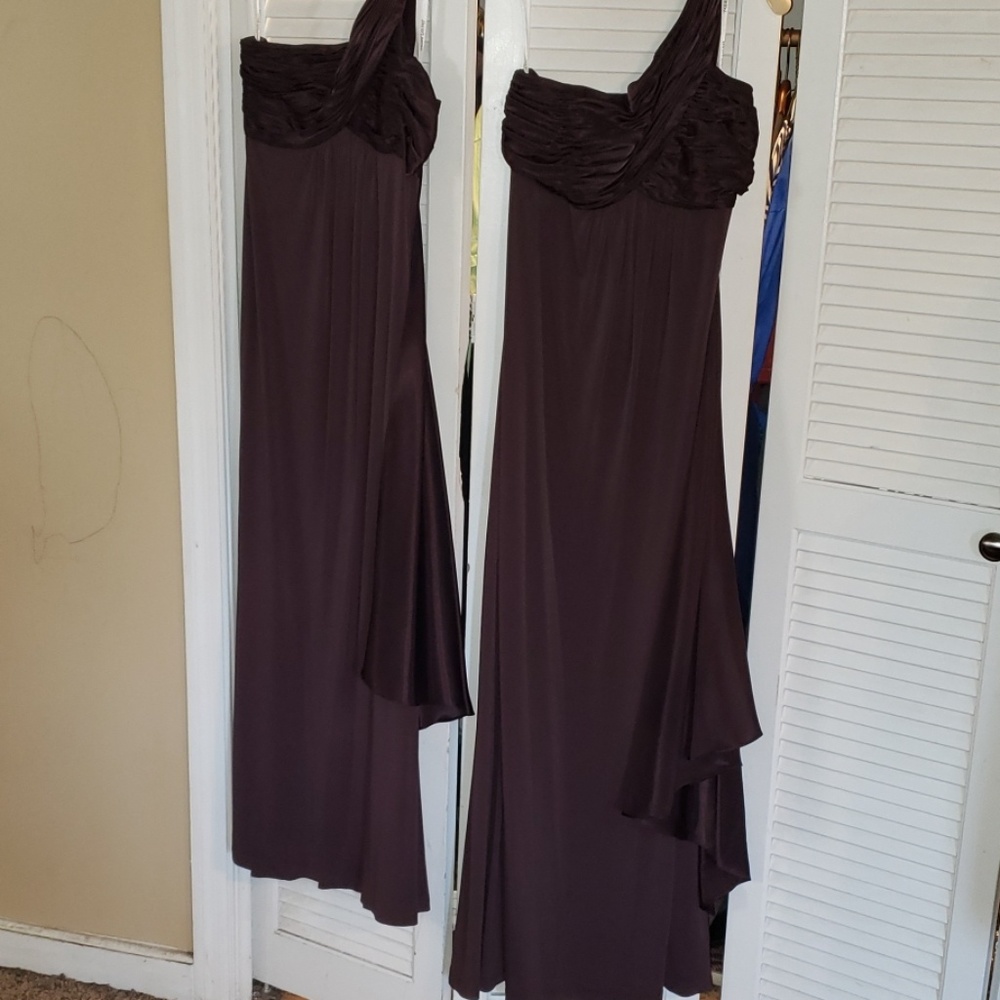 David's Bridal Size 2 and Size 12 Brown Dress